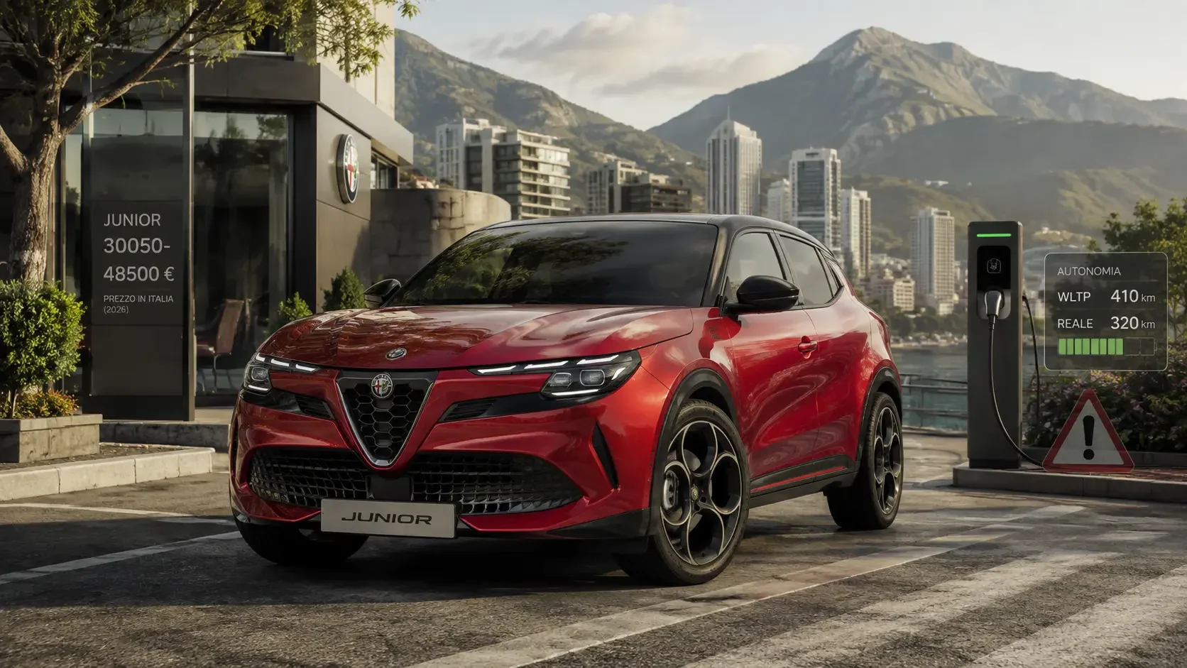 Alfa Romeo Junior 2026 rossa, tra prezzo, autonomia e costi reali