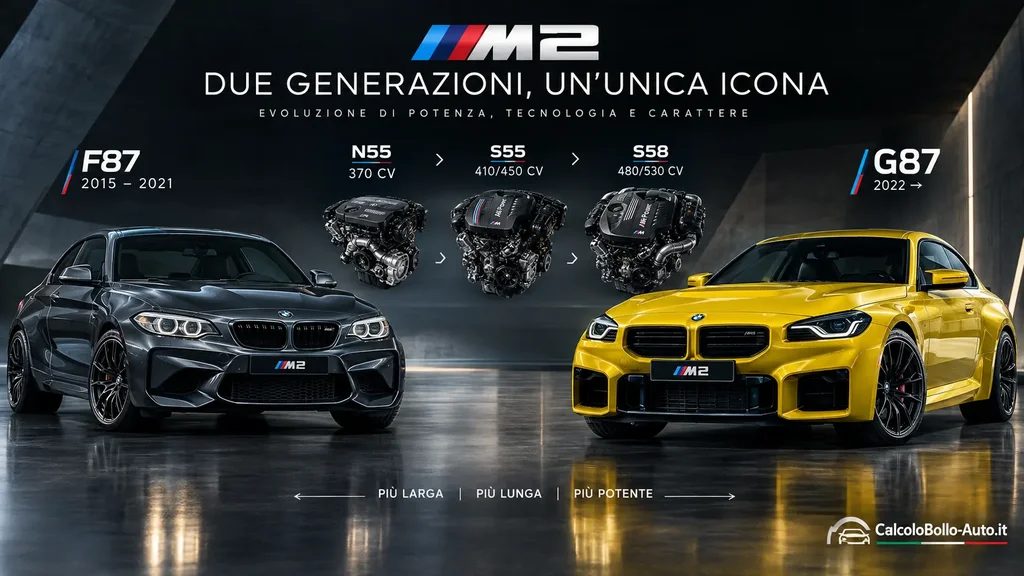 BMW M2 F87 vs G87, evoluzione N55, S55, S58
