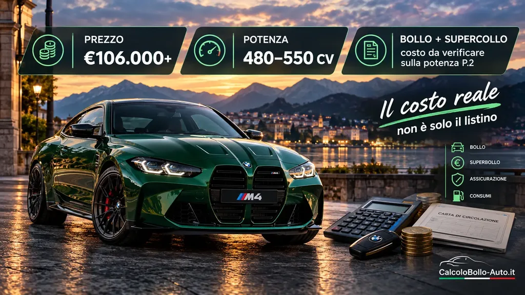BMW M4, prezzo, bollo, superbollo e costo annuale