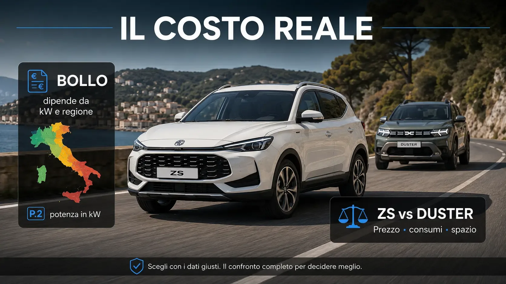 MG ZS 2026 bollo per regione e confronto con Dacia Duster
