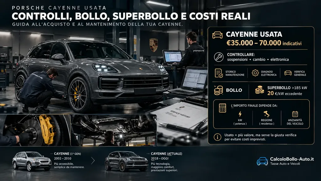 Porsche Cayenne usata, controlli, bollo, superbollo e costi di mantenimento