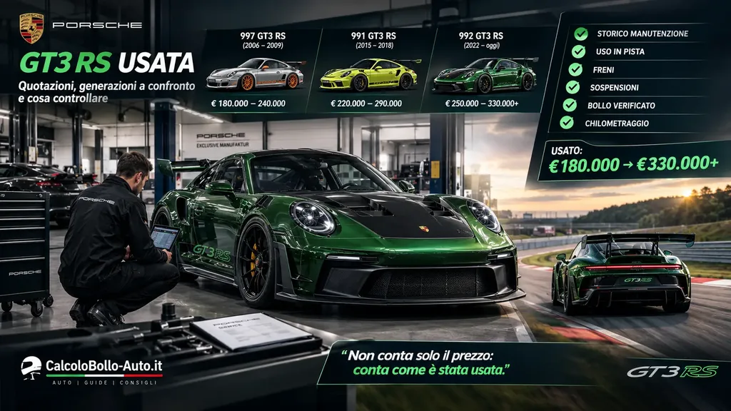 Porsche GT3 RS usata, 997, 991, 992, cosa controllare