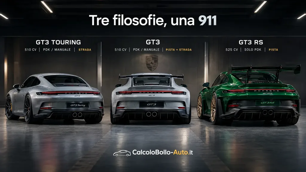 Porsche GT3 RS vs GT3 vs GT3 Touring, confronto