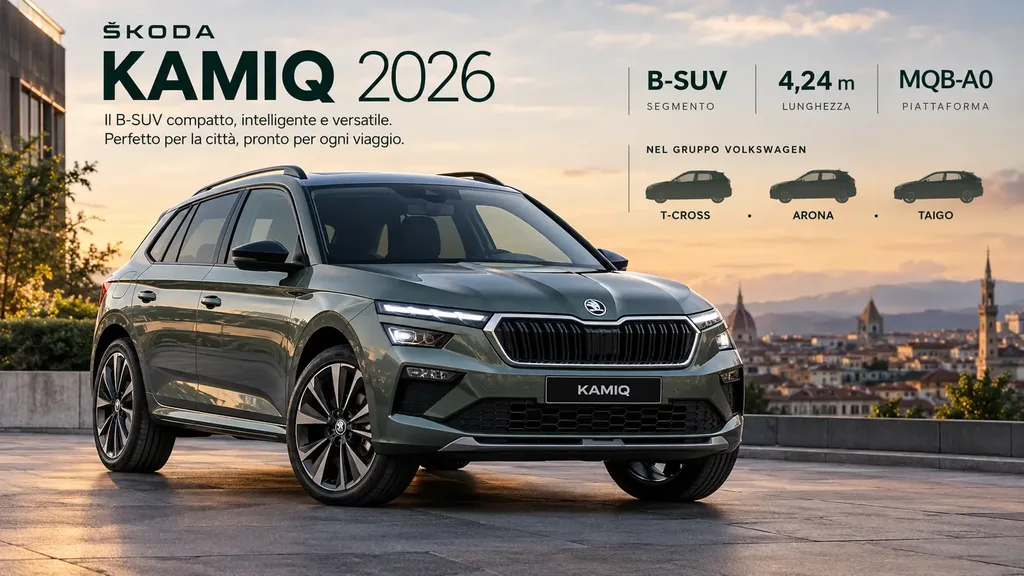 Skoda Kamiq 2026, B-SUV: design, prezzo e posizione nel segmento