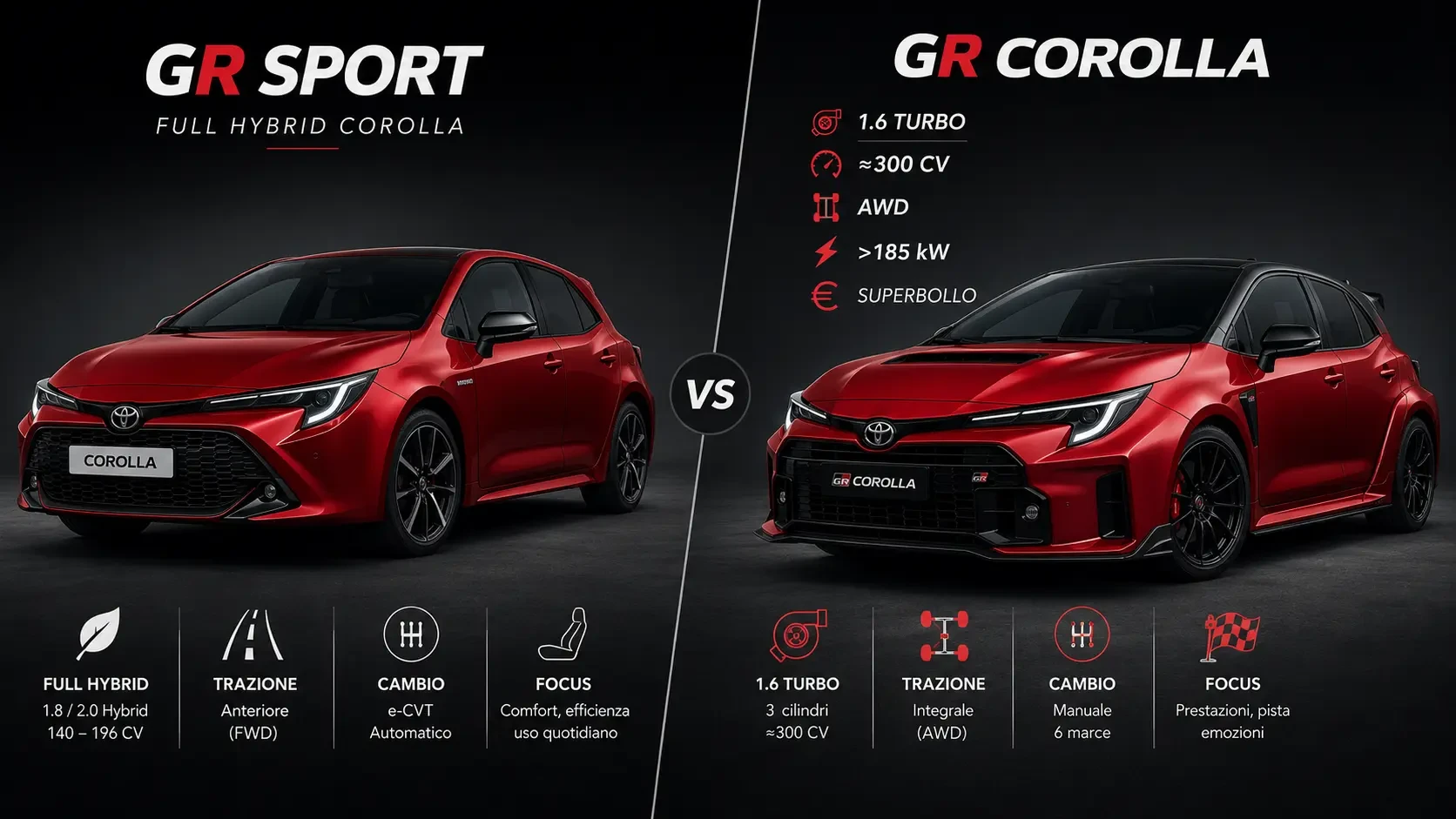Toyota Corolla GR Sport e GR Corolla, differenze tra ibrida e sportiva